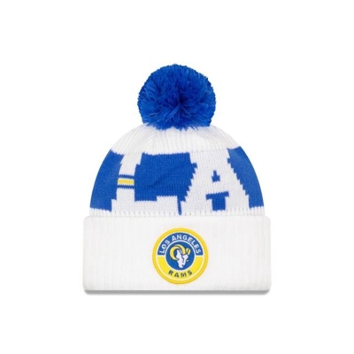 White Los Angeles Rams Hat - New Era NFL Alternate Cold Weather Sport Knit Beanie USA3476059